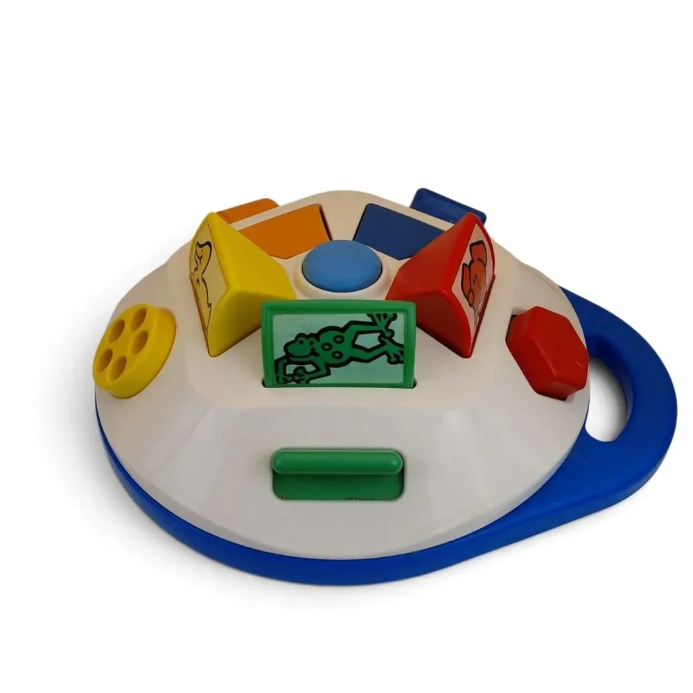 Little Tikes Vtg 90s Baby Pop up Spinning Carousel Activity Toy Sounds Animals